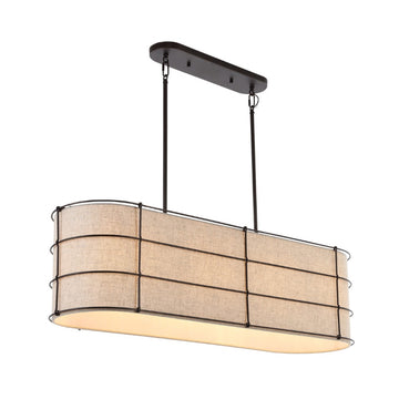 Chadwick 42" Rustic Farmhouse Iron Linear LED Pendant - JONATHAN Y